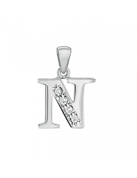 Pendant in rhodium silver and zirconium oxides - Letter N 31610349N Laval 1878 24,00 €