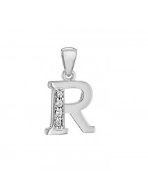 Pendant in rhodium silver and zirconium oxides - Letter R 31610349R Laval 1878 24,00 €