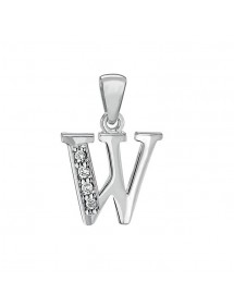 Pendant in rhodium silver and zirconium oxides - Letter W 31610349W Laval 1878 24,00 €