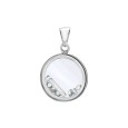 Letter pendant in a round with zirconium oxides - Letter I