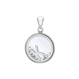 Letter pendant in a round with zirconium oxides - Letter K