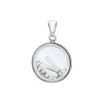 Letter pendant in a round with zirconium oxides - Letter N