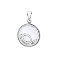 Letter pendant in a round with zirconium oxides - Letter O