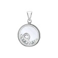 Letter pendant in a round with zirconium oxides - Letter P