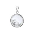 Letter pendant in a round with zirconium oxides - Letter S
