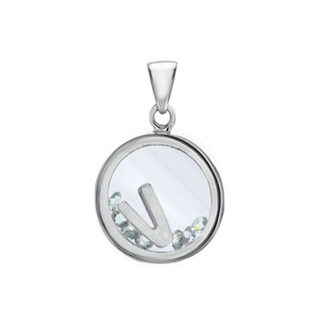 Letter pendant in a round with zirconium oxides - Letter V 31610350V Laval 1878 36,00 €