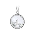 Letter pendant in a round with zirconium oxides - Letter X