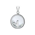 Letter pendant in a round with zirconium oxides - Letter Y