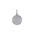 Ciondolo Segno zodiacale Gemelli striati d'argento rotonda rodio