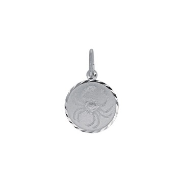 Pendant Zodiac sign Cancer streaked round rhodium silver 31610373 Laval 1878 19,90 €