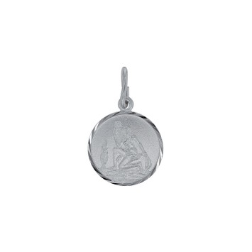 Pendant zodiac sign Virgo round streaked rhodium silver 31610375 Laval 1878 19,90 €