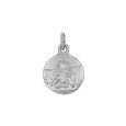 Medalla redonda de ángel de Rafael en plata envejecida