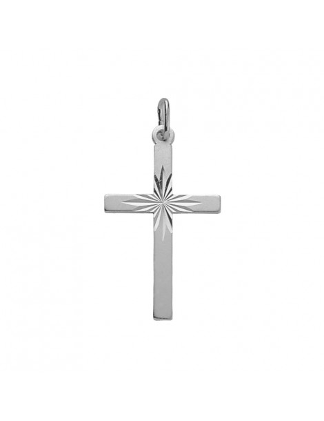 Colgante de plata maciza cruz forma cincelada sol en el centro 316482 Laval 1878 24,00 €