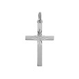 Solid silver pendant cross chiseled shape sun in the center
