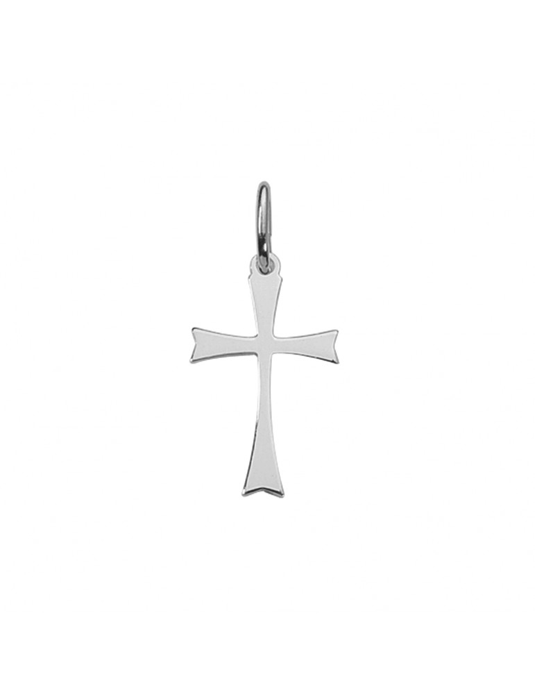Cross pendant flared end in sterling silver