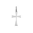 Cross pendant flared end in sterling silver