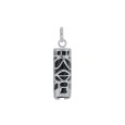 Tiki Onyx pendant symbol Wisdom in rhodium silver
