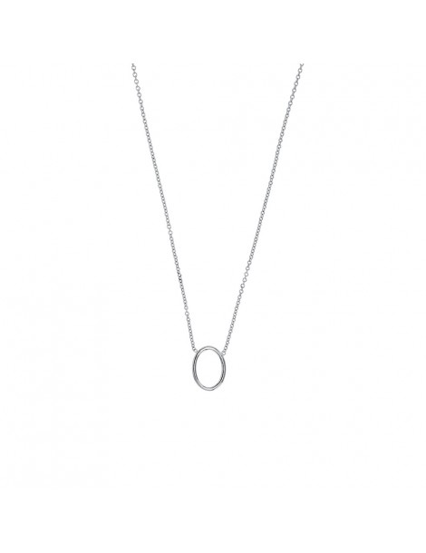 Oval necklace in rhodium silver