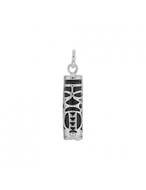 Tiki Onyx Symbol Anhänger Tendresse in Rhodium Silber
