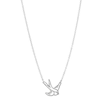 Necklace representing a swallow in rhodium silver 31710331 Laval 1878 34,00 €