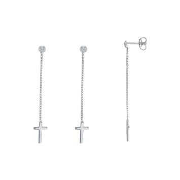 Earrings adorned with a rhodium silver cross 3131631 Laval 1878 26,90 €
