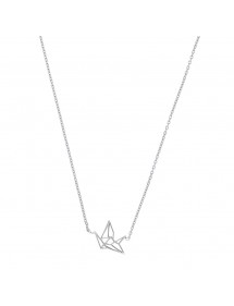 Necklace in silver origami cocotte