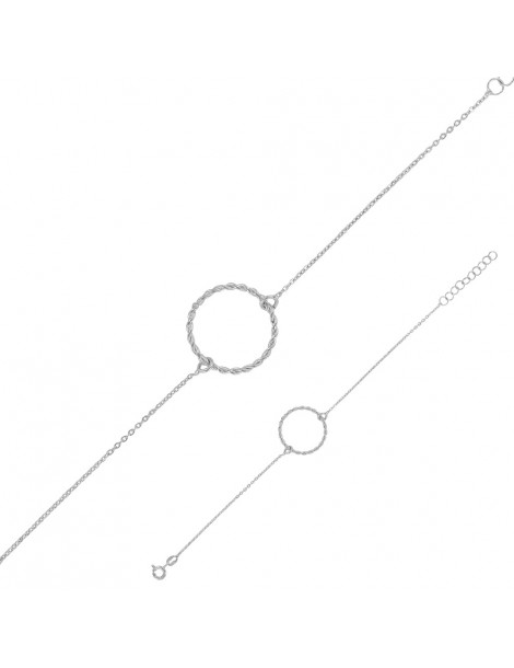 Bracelet formé d'un cercle en Argent rhodié