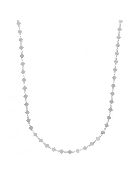 Halskette mit kleinem Quadrat Roségold Silber - 92 cm