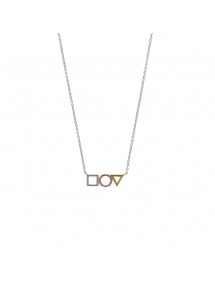 Necklace geometric shapes in silver, silver and pink 317517 Laval 1878 33,50 €