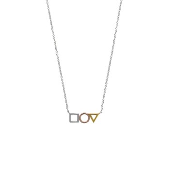 Necklace geometric shapes in silver, silver and pink 317517 Laval 1878 33,50 €