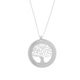 Halskette Anhänger durchbrochen "Lebensbaum" in Rhodium Silber