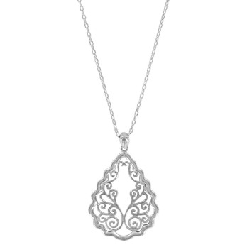 Collar ovalado de plata rodiada con diseño de encaje 317298 Laval 1878 42,00 €