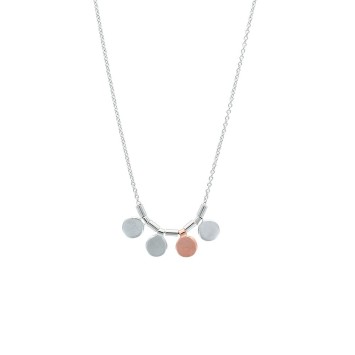 Necklace with small round rhodium silver and rose gold silver 317518 Laval 1878 39,90 €
