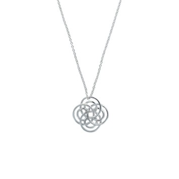 Flower necklace with intertwined circles in rhodium silver 317399 Laval 1878 34,90 €