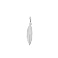 Rhodium silver feather pendant