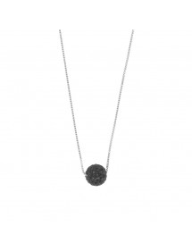 Rhodium Silber Halskette mit einer schwarzen böhmischen Kristallkugel verziert 3171041 Laval 1878 37,50 €