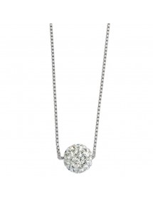 Rhodium silver necklace adorned with a white bohemian crystal ball 3170700 Laval 1878 36,00 €