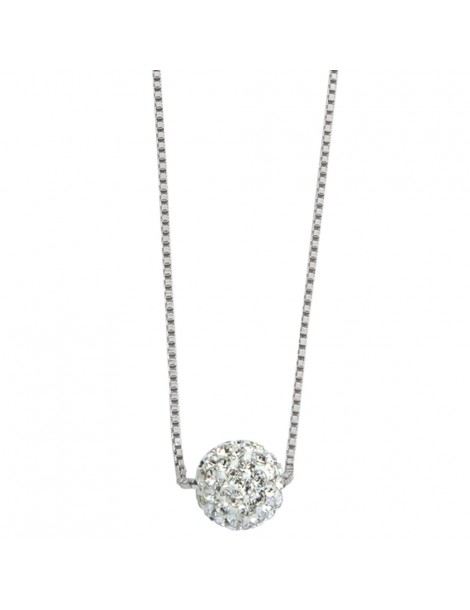 Rhodium Silber Halskette mit einer weißen böhmischen Kristallkugel geschmückt 3170700 Laval 1878 36,00 €