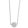 Rhodium silver necklace adorned with a white bohemian crystal ball