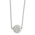 Rhodium silver necklace decorated with a ball in Bohemian crystal - 12 mm