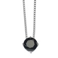 Necklace with black oxide ø 7 mm and rhodium silver