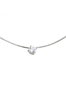 Necklace in rhodium silver with a zirconium oxide - ø 7 mm 3170058 Laval 1878 34,50 €