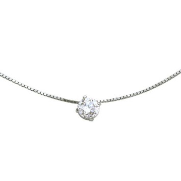 Necklace in rhodium silver with a zirconium oxide - ø 7 mm 3170058 Laval 1878 34,50 €