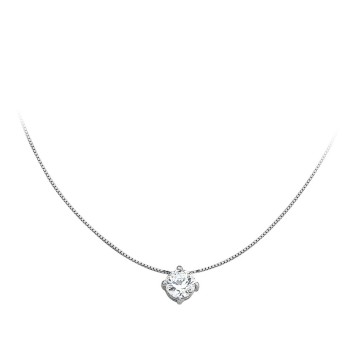 Necklace in rhodium silver with a zirconium oxide - ø 9 mm 317906 Laval 1878 33,90 €