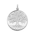 Ciondolo "albero della vita" inciso in argento rodiato