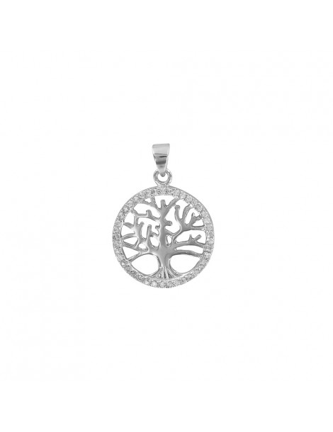 Pendant "tree of life" openwork in rhodium silver and oxides