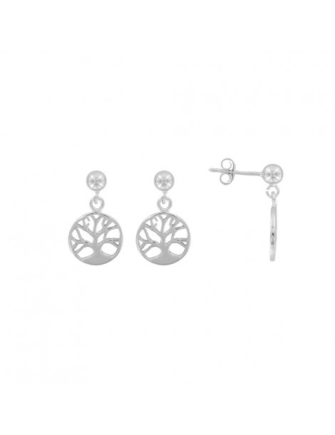 Earrings "tree of life" in rhodium silver