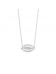 Necklace "Graphic leaf" in rhodium silver and zirconium oxides 31710307 Laval 1878 54,00 €