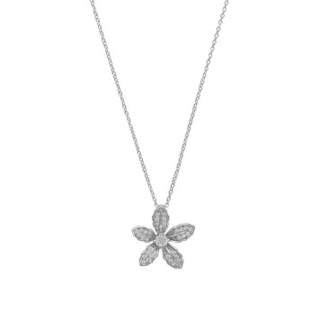 Necklace microserti "Fleur" rhodium silver and zirconium oxides 31710168 Laval 1878 54,90 €