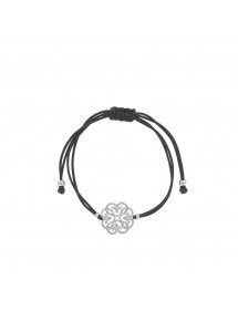 Silver arabesque bracelet with an adjustable cotton cord 31812120 Laval 1878 38,00 €